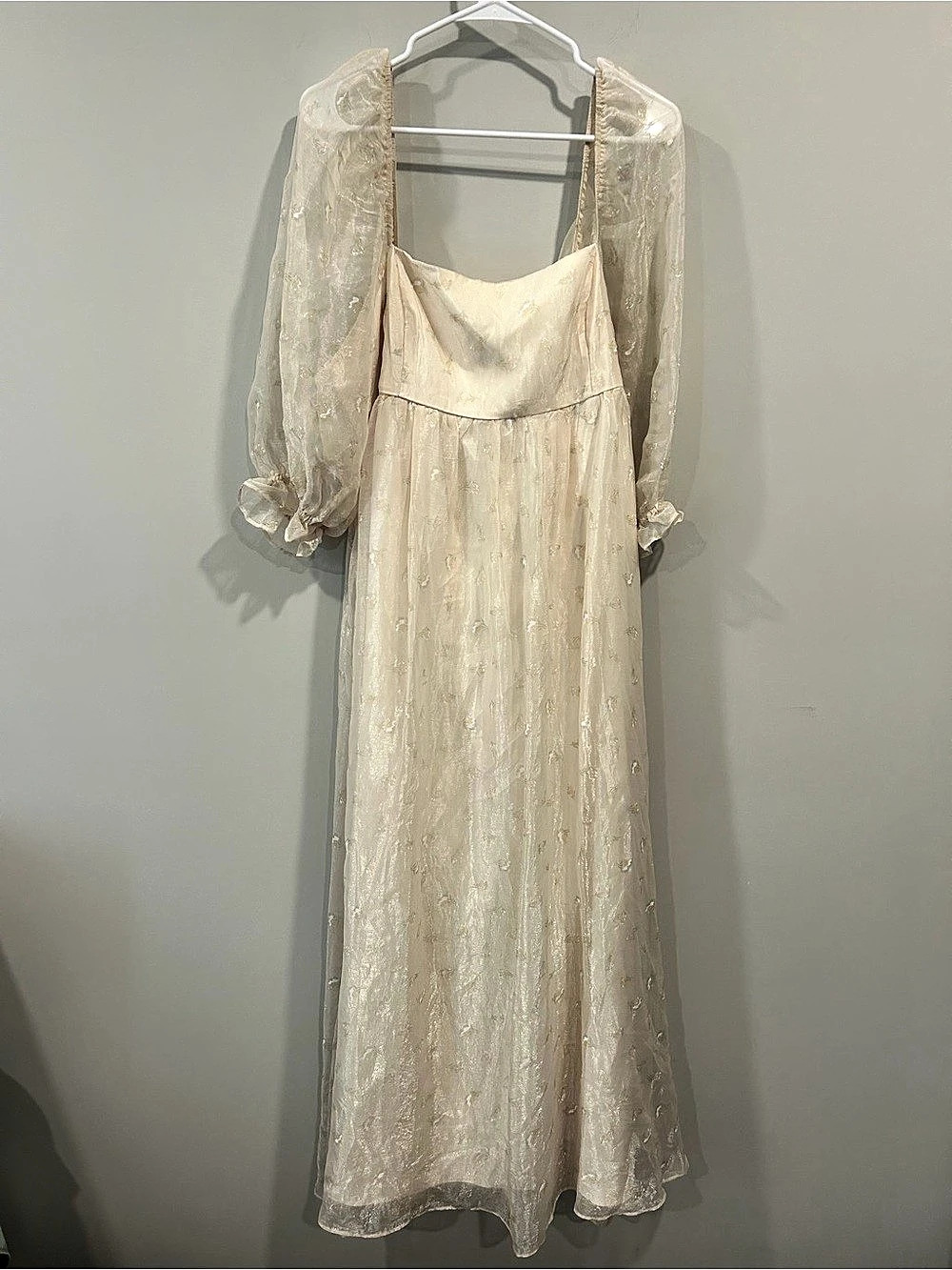 Worth Collective Mona Maxi Dress with Smocking Floral Cream 1XL